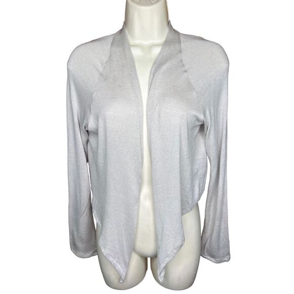 Bryn Walker Light Grey Lightweight Open Front Cardigan NWT Size Large - Picture 1 of 6